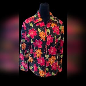 Laura Ashley Vibrant Floral Jacket Medium